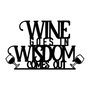 Wallity Wine Wisdom Escultura de Pared de Metal Negra